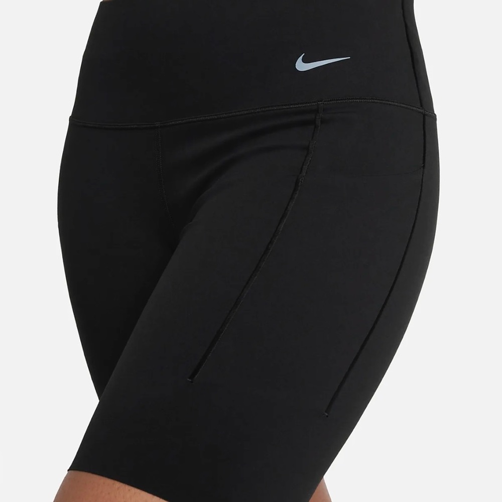 Nike Fit Dry Cycling Shorts Women’s Size Small Mid Rise Black Waist Pocket - Picture 8 of 10